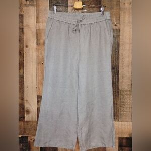 Eileen Fisher Gray Wide-Leg Drawstring Women's Pants Size Large